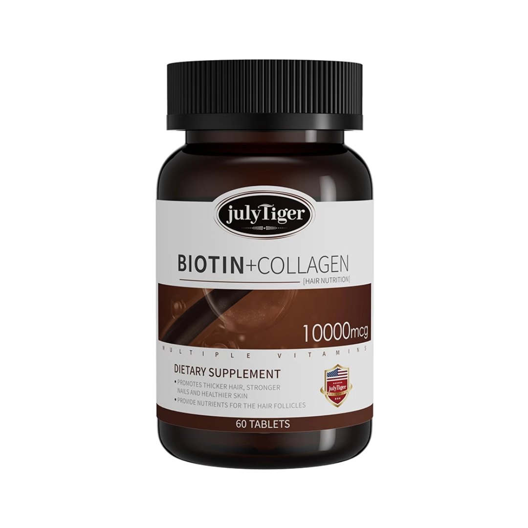 JulyTiger 防掉髮生物素｜10,000mcg 高濃度生物素 × 防掉髮 × 增髮量強韌 × 天然養髮 × 全面提升健康