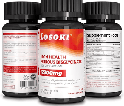 Losoki 花旗參補鐵片｜補鐵補血 × 增活力 × 抗疲勞 × 溫和高效 × 全面提升健康